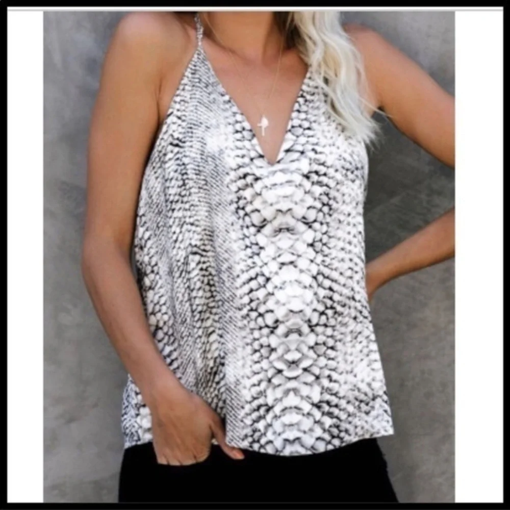 Snake print racerback top